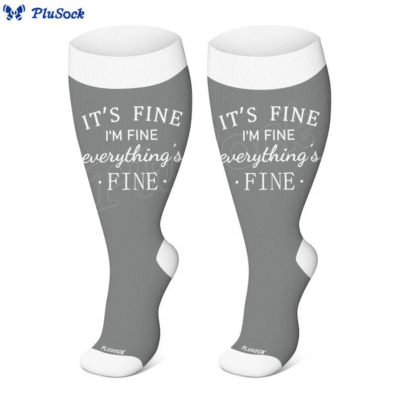 Plus Size Positive Quotes Compression Socks(3 Pairs) - image 3