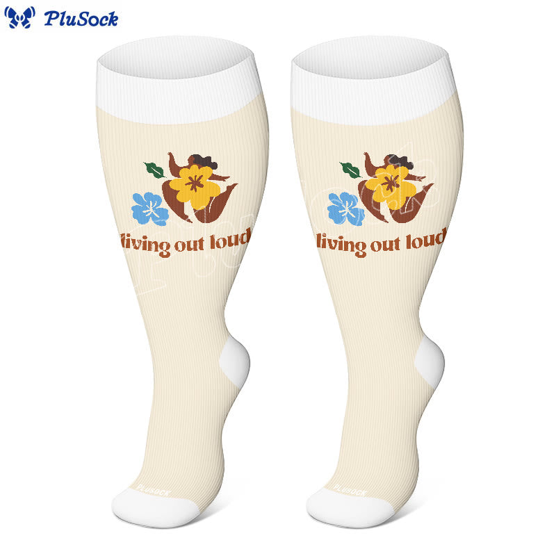 Plus Size Positive Quotes Compression Socks(3 Pairs) - image 4