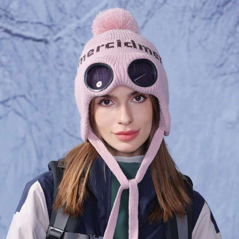 Windproof Warm Beanie With Goggles - image 7