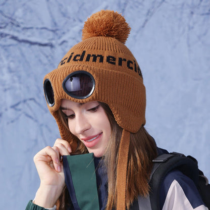 Windproof Warm Beanie With Goggles - image 9
