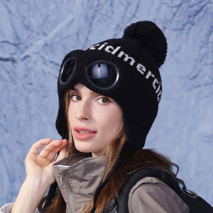 Windproof Warm Beanie With Goggles - image 4