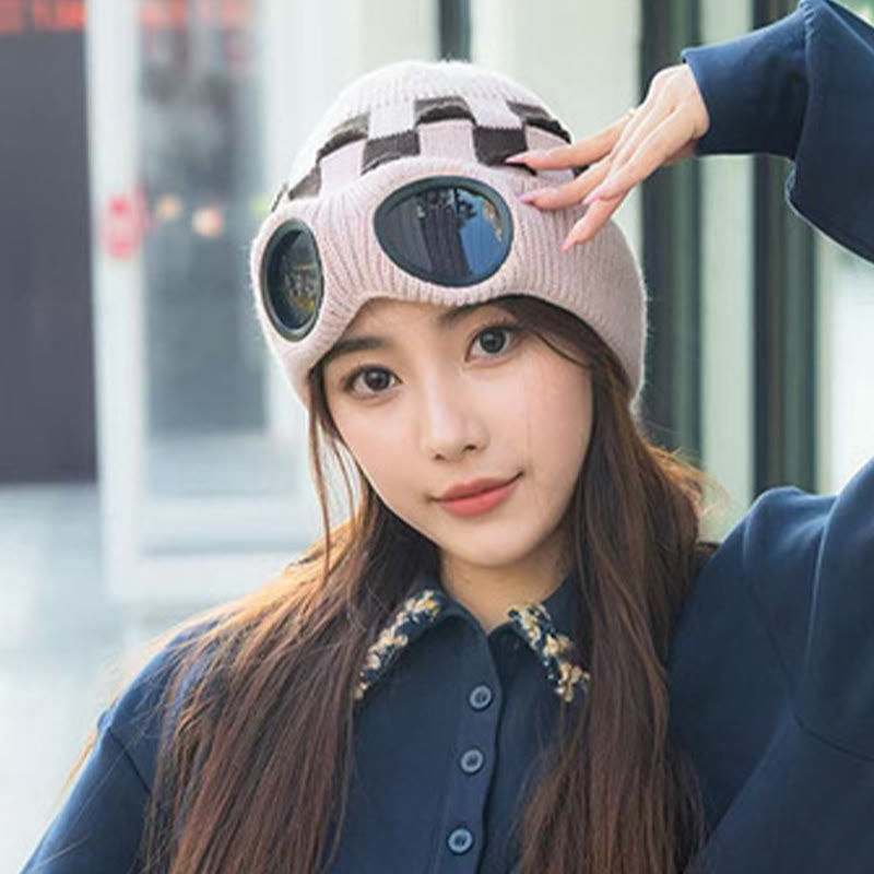 Grid Soft Beanie With Goggles - image 4