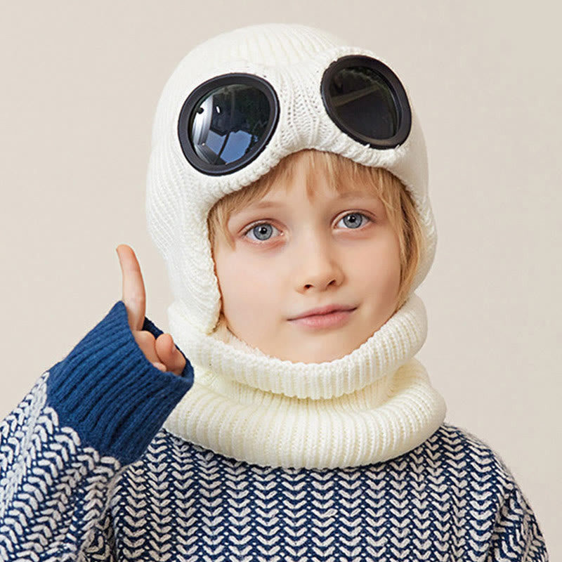 Unisex Scarf Beanie With Goggles - image 1