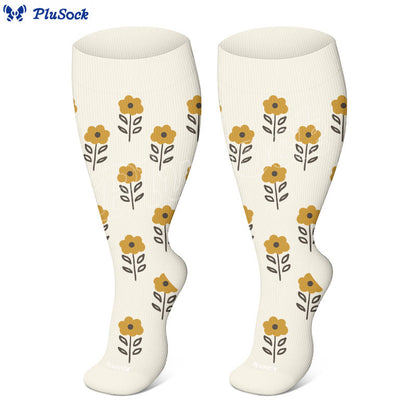 Plus Size Floral Trio Compression Socks(3 Pairs) - image 9