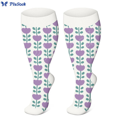 Plus Size Floral Trio Compression Socks - image 10