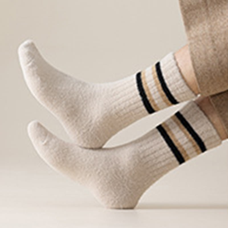 Two Tone Parallel Bars Quarter Socks(3 Pairs) - image 2