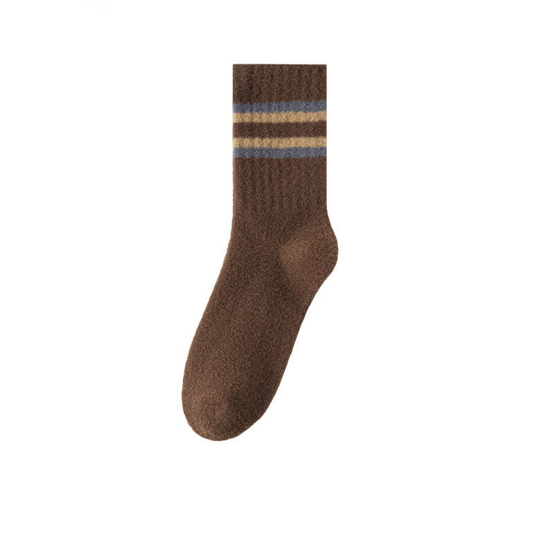 Two Tone Parallel Bars Quarter Socks(3 Pairs) - Coffee - EU39-44(US6-10) - image 15
