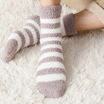 Soft Wide Stripes Quarter Socks(5 Pairs) - image 6