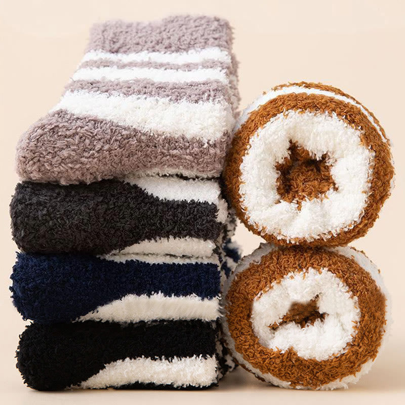 Soft Wide Stripes Quarter Socks(5 Pairs) - Multicolor - EU39-44(US6-10) - image 14