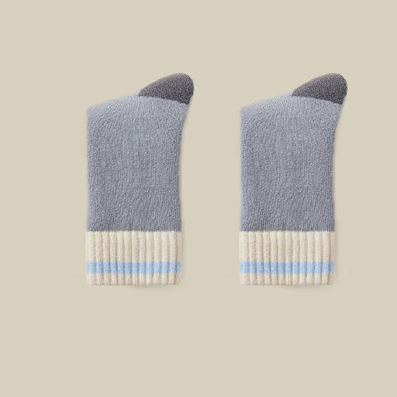 Extra Thick Cashmere Quarter Socks(4 Pairs) - Grey - EU36-40(US3-7) - image 10