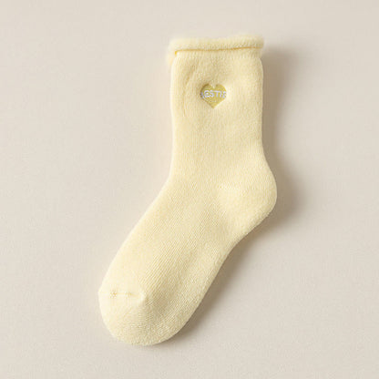 Full Fleece Quarter Socks(3 Pairs) - Yellow - EU36-40(US3-7) - image 12
