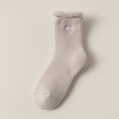 Full Fleece Quarter Socks(3 Pairs) - Dark Pink - EU36-40(US3-7) - image 10