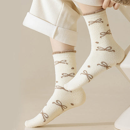Warm Bow Tie Quarter Socks(5 Pairs) - image 6