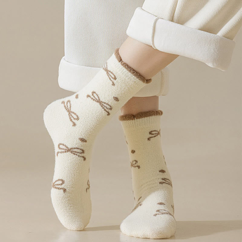 Warm Bow Tie Quarter Socks(5 Pairs) - image 5