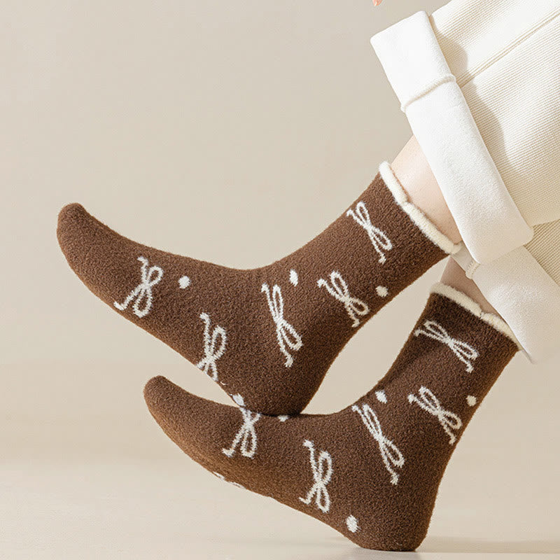 Warm Bow Tie Quarter Socks(5 Pairs) - image 1