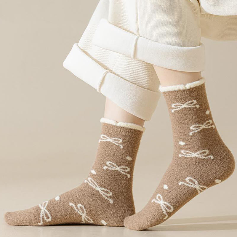 Warm Bow Tie Quarter Socks(5 Pairs) - image 4