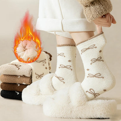 Warm Bow Tie Quarter Socks(5 Pairs) - image 8