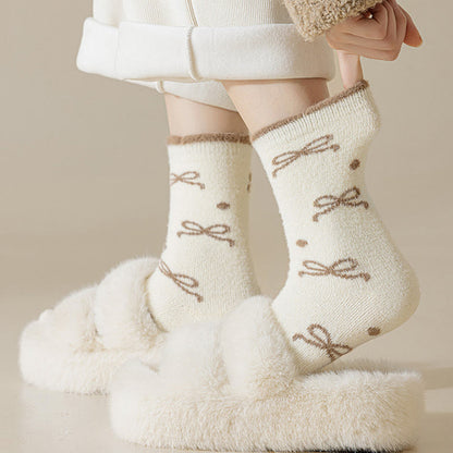 Warm Bow Tie Quarter Socks(5 Pairs) - image 7