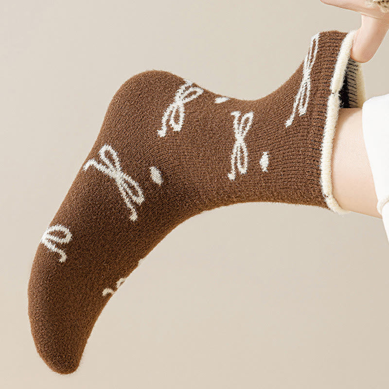 Warm Bow Tie Quarter Socks(5 Pairs) - image 2
