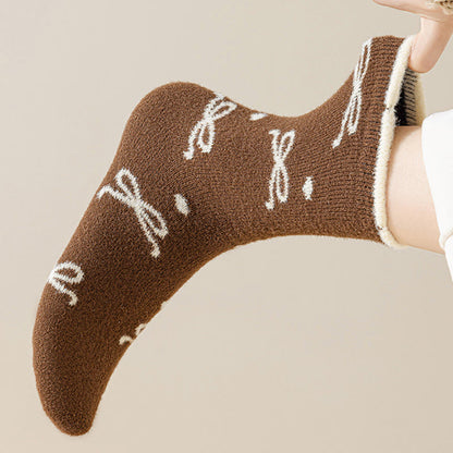 Warm Bow Tie Quarter Socks(5 Pairs) - image 2
