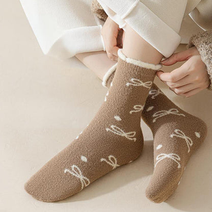 Warm Bow Tie Quarter Socks(5 Pairs) - image 3