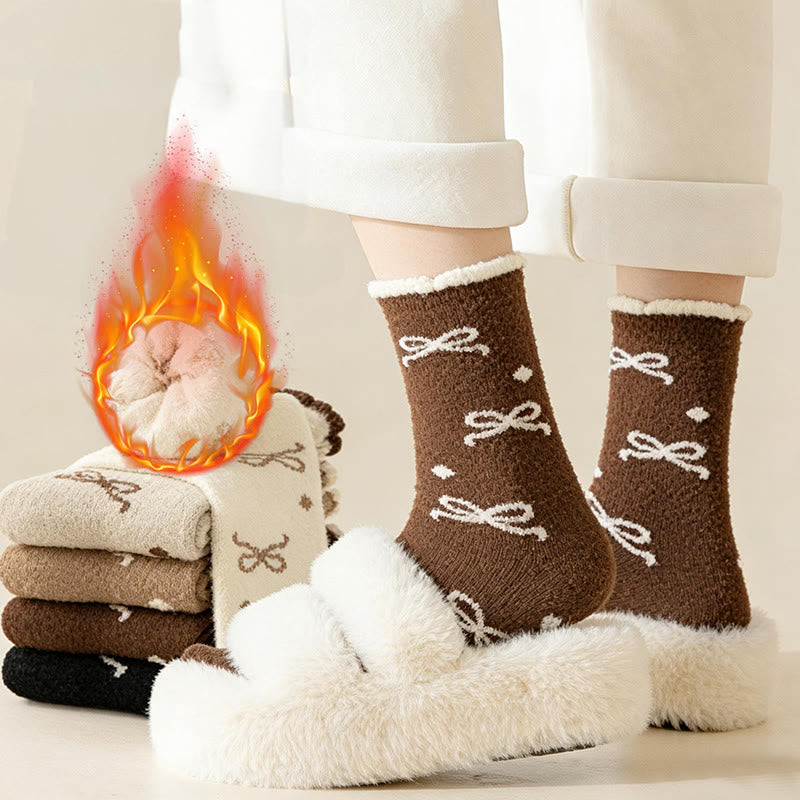 Warm Bow Tie Quarter Socks(5 Pairs) - image 9