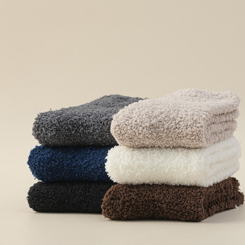 Solid Color Coral Fleece Quarter Socks(6 Pairs) - Multicolor - EU39-44(US6-10) - image 6