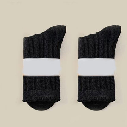 Plush Soft Quarter Socks(3 Pairs) - Black - EU36-40(US3-7) - image 8