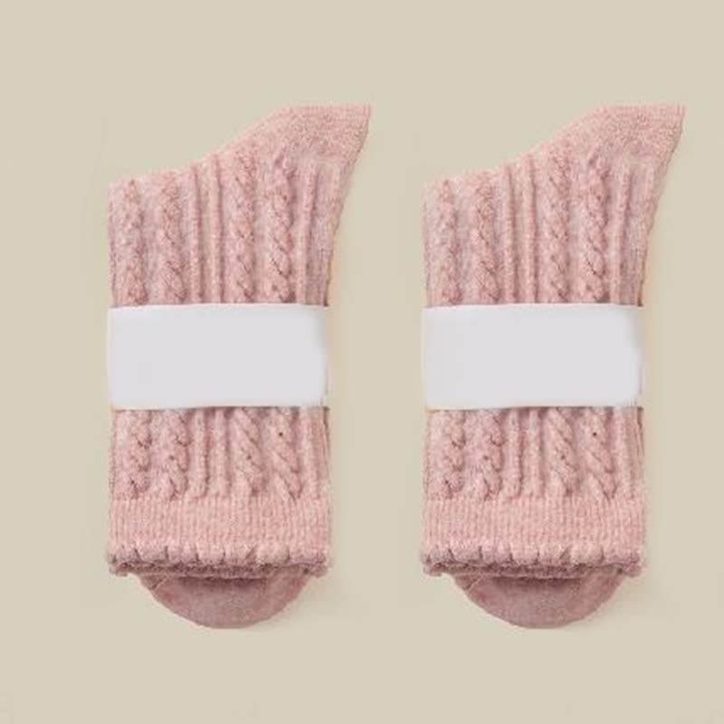 Plush Soft Quarter Socks(3 Pairs) - Pink - EU36-40(US3-7) - image 12