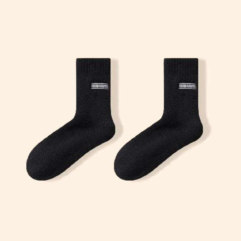 Keep Warm Quarter Socks(4 Pairs) - Black - EU39-44(US6-10) - image 12