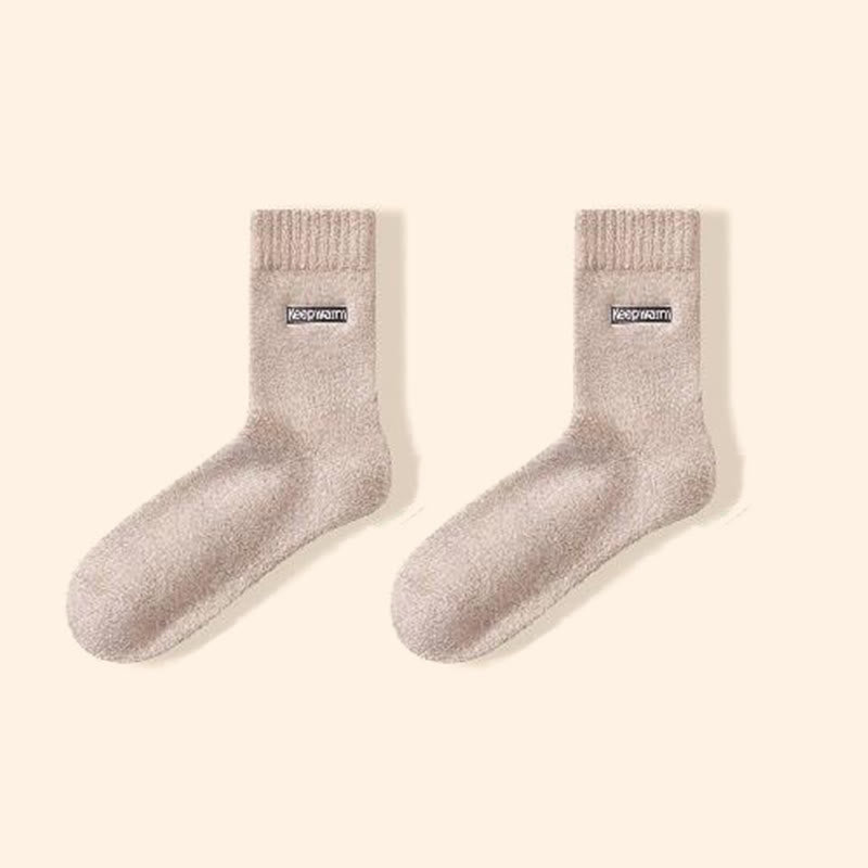 Keep Warm Quarter Socks(4 Pairs) - Khaki - EU39-44(US6-10) - image 13