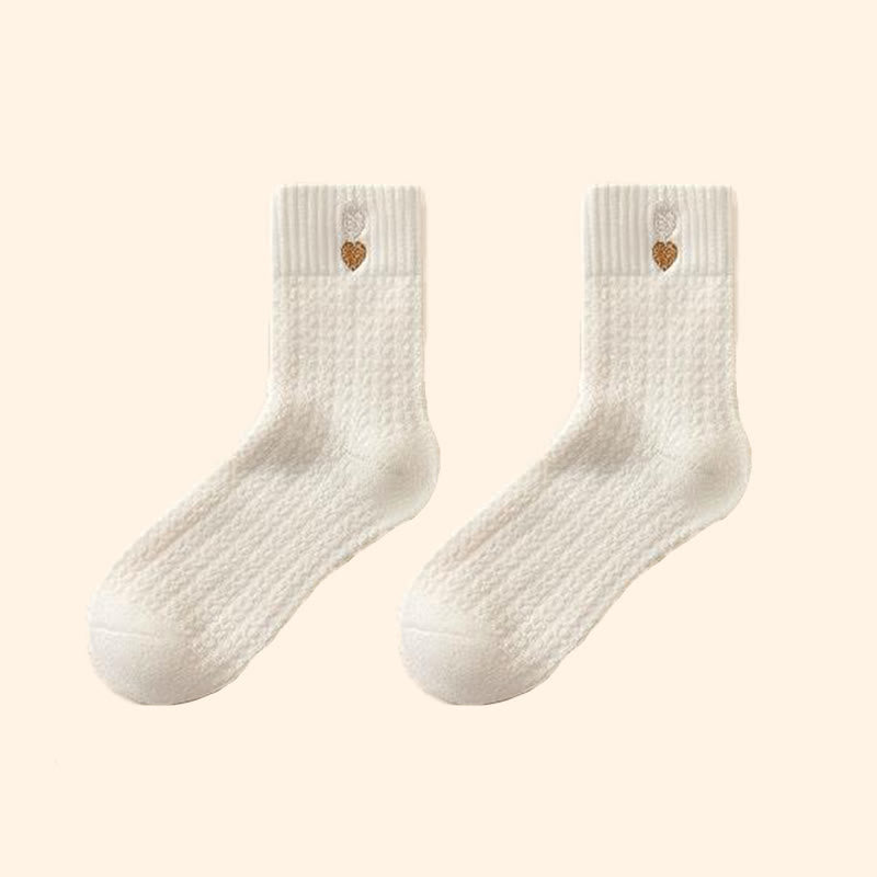 Heart Pattern Quarter Socks(3 Pairs) - White - EU36-40(US3-7) - image 13