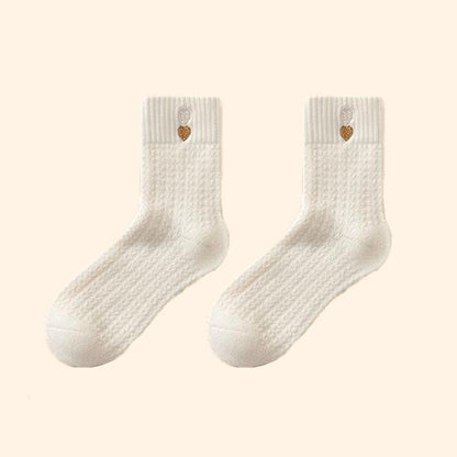 Heart Pattern Quarter Socks(3 Pairs) - White - EU36-40(US3-7) - image 13