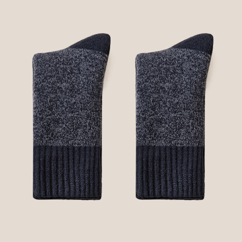 Cashmere Warmth Quarter Socks(2 Pairs) - Navy Blue - EU39-44(US6-10) - image 11