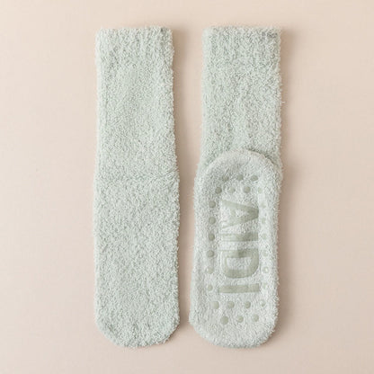 Anti Slip Sole Sleep Socks(4 Pairs) - Light Green - EU36-40(US3-7) - image 23