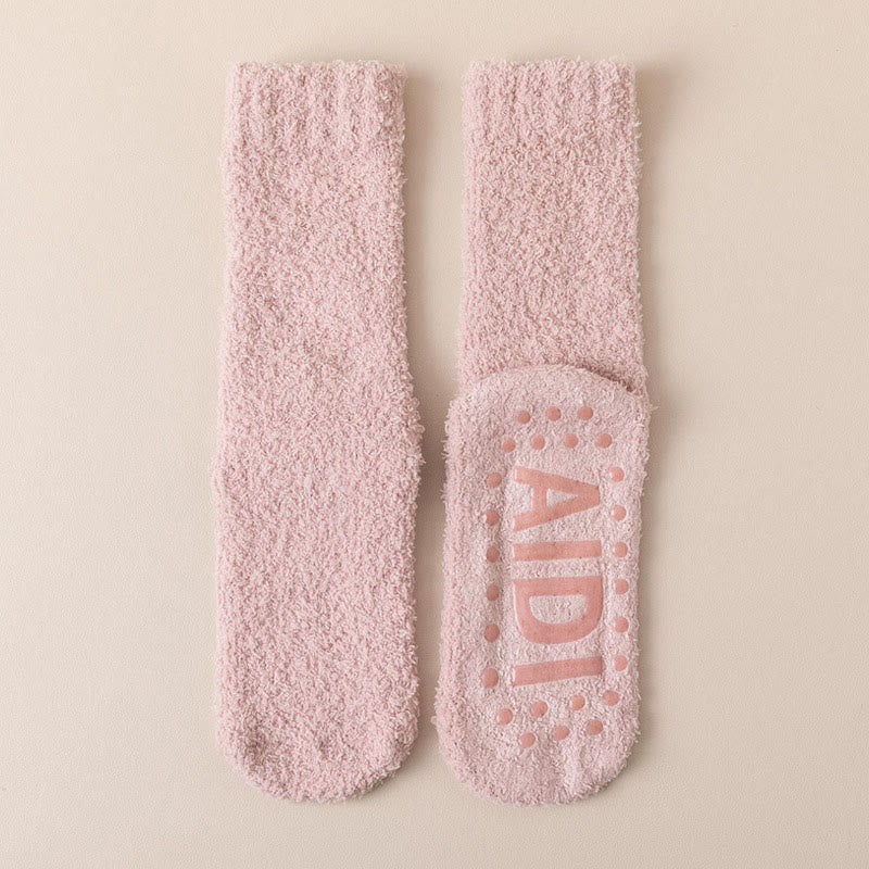Anti Slip Sole Sleep Socks(4 Pairs) - Light Pink - EU36-40(US3-7) - image 22