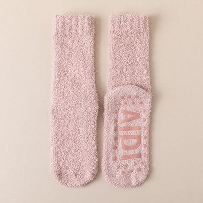 Anti Slip Sole Sleep Socks(4 Pairs) - Light Pink - EU36-40(US3-7) - image 22