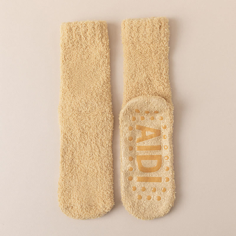 Anti Slip Sole Sleep Socks(4 Pairs) - Yellow - EU36-40(US3-7) - image 18