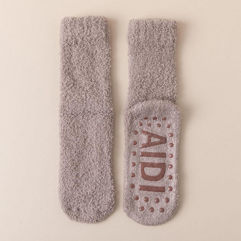 Anti Slip Sole Sleep Socks(4 Pairs) - Coffee - EU36-40(US3-7) - image 20