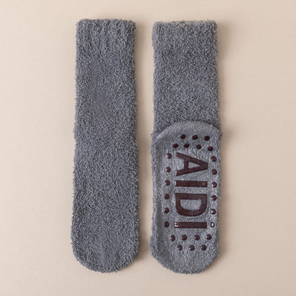 Anti Slip Sole Sleep Socks(4 Pairs) - Dark Grey - EU36-40(US3-7) - image 14