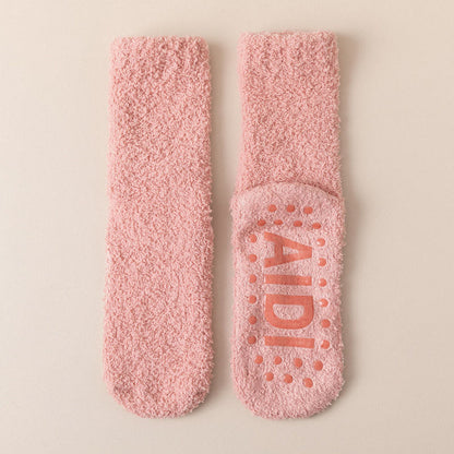 Anti Slip Sole Sleep Socks(4 Pairs) - Pink - EU36-40(US3-7) - image 21