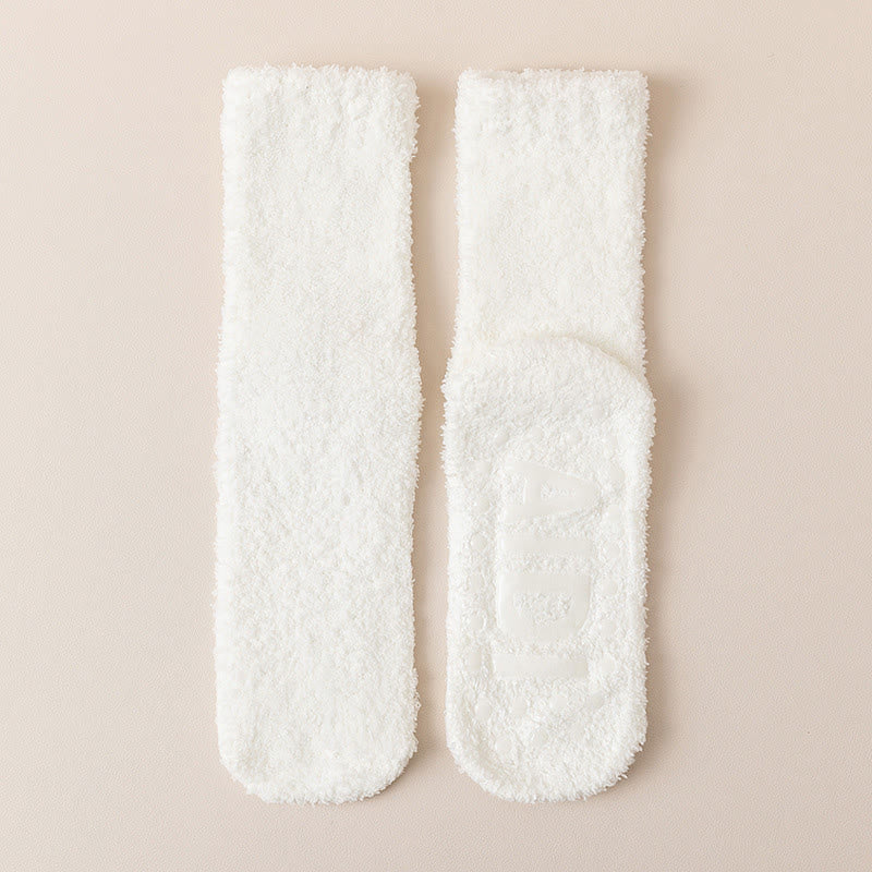 Anti Slip Sole Sleep Socks(4 Pairs) - Beige - EU36-40(US3-7) - image 15