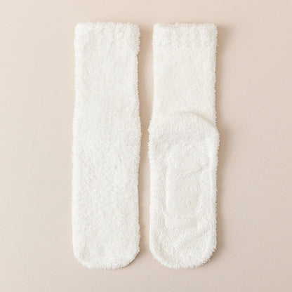 Anti Slip Sole Sleep Socks(4 Pairs) - Beige - EU36-40(US3-7) - image 15