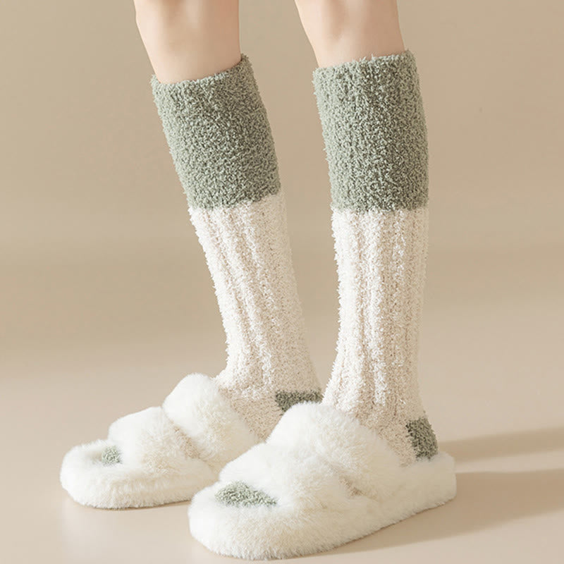 Plush Fleece Knee High Sleep Socks(4 Pairs) - image 8