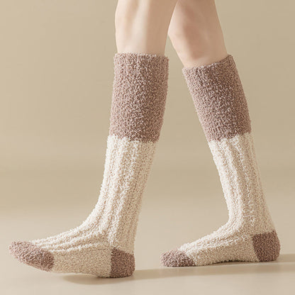 Plush Fleece Knee High Sleep Socks(4 Pairs) - image 9