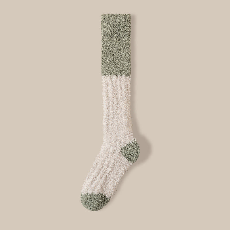 Plush Fleece Knee High Sleep Socks(4 Pairs) - Oatmeal - EU36-40(US3-7) - image 19