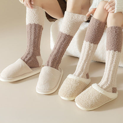 Plush Fleece Knee High Sleep Socks(4 Pairs) - image 1