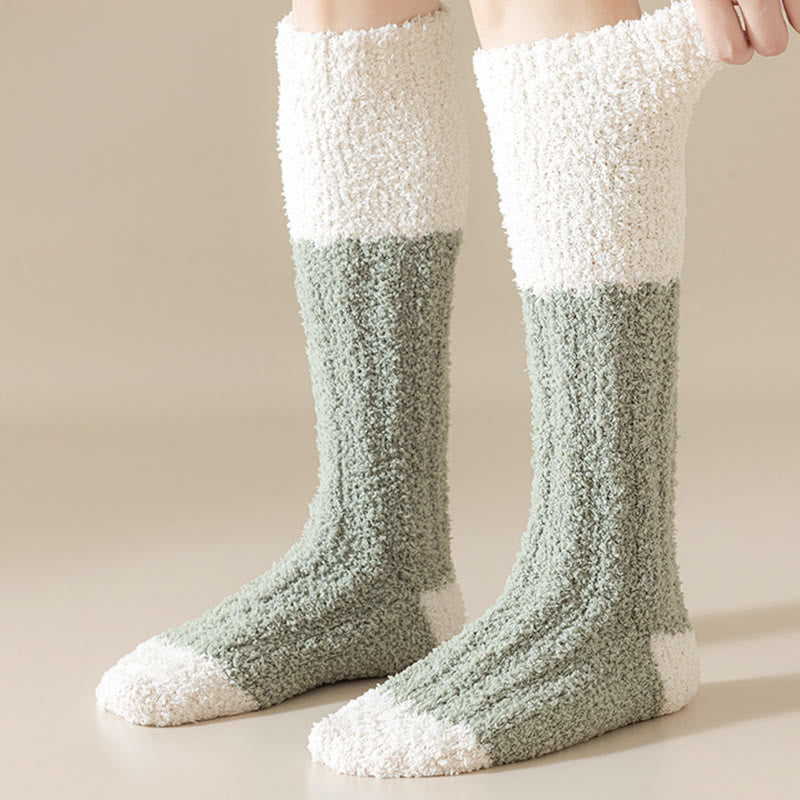 Plush Fleece Knee High Sleep Socks(4 Pairs) - image 6