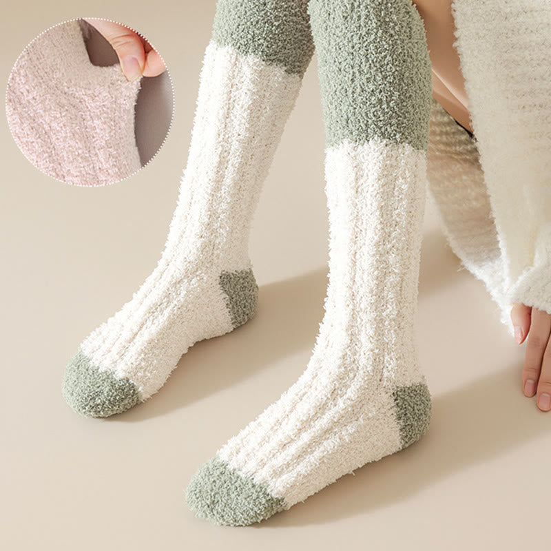 Plush Fleece Knee High Sleep Socks(4 Pairs) - image 10