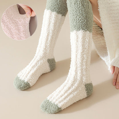Plush Fleece Knee High Sleep Socks(4 Pairs) - image 10